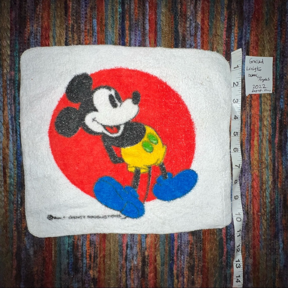 Vintage Disney Mickey Mouse Towel 10x12in